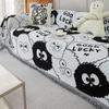 Cartoon Black and White Chenille Sofa Cover Cloth Sofa Blanket All-inclusive Dustproof Four Seasons Universal Cartoon Cute Sofa Cover Towel