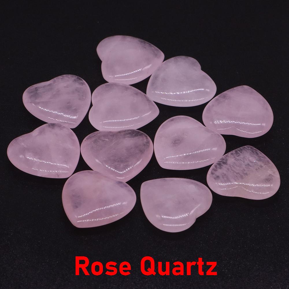 20Mm Mini Stone Heart Shape Crystal Home Decoracion Statue Natural Rose Quartz Reiki Healing Gemstone Pocket Gift Massage 5Pcs