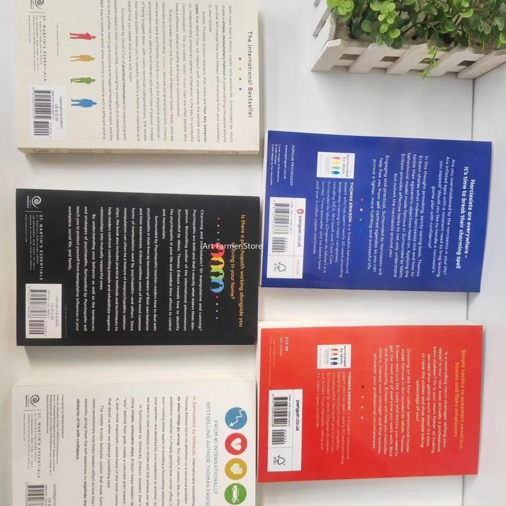 5 Books Set By Thomas Erikson Surrounded by Idiots,by Psychopaths,by Setbacks,by Bad Bosses,by Narcissists Book In English