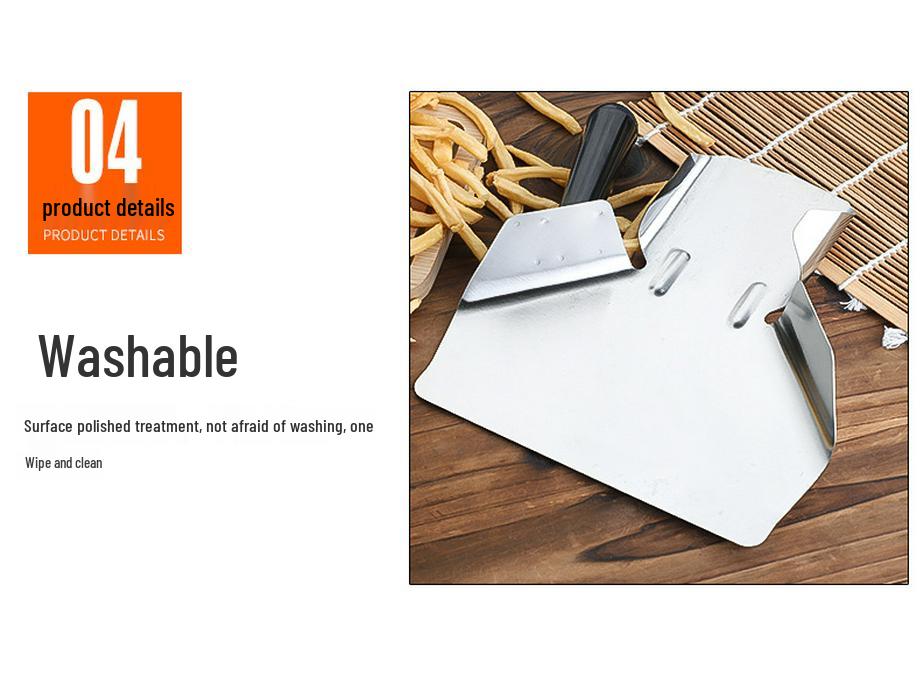 Stainless Steel Single-Handle French Fry Shovel - Ideal for Burger Shops