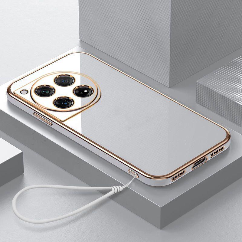 

Для OnePlus 12 Чехол OnePlus 12 Чехол для телефона Роскошный квадратный чехол с защитой от ударов Силиконовый чехол-накладка Fundas For OnePlus 12&Case & Strap