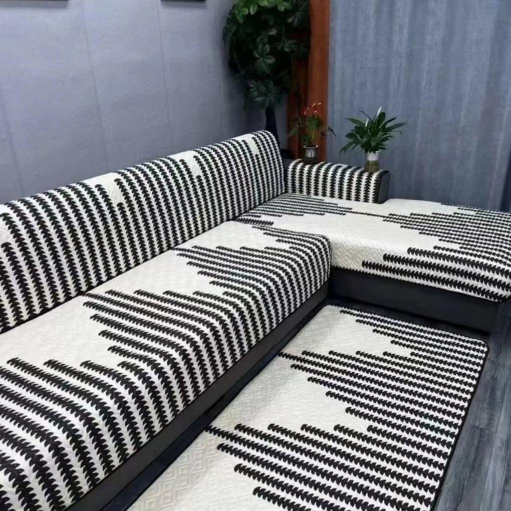 Universal Non-Slip Sofa Cover, Fully Wrapped European Style for All Seasons - Modern Fabric Protector Cushion.