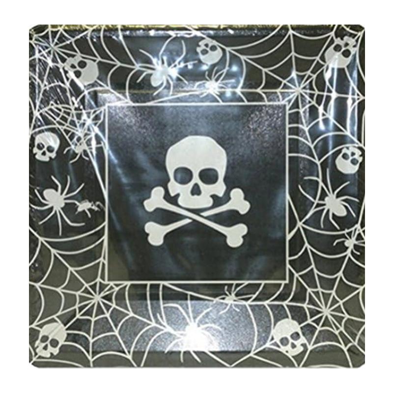 Amscan MustBeBonkers Paper Skull And Crossbones Plate (Pack of 8)
