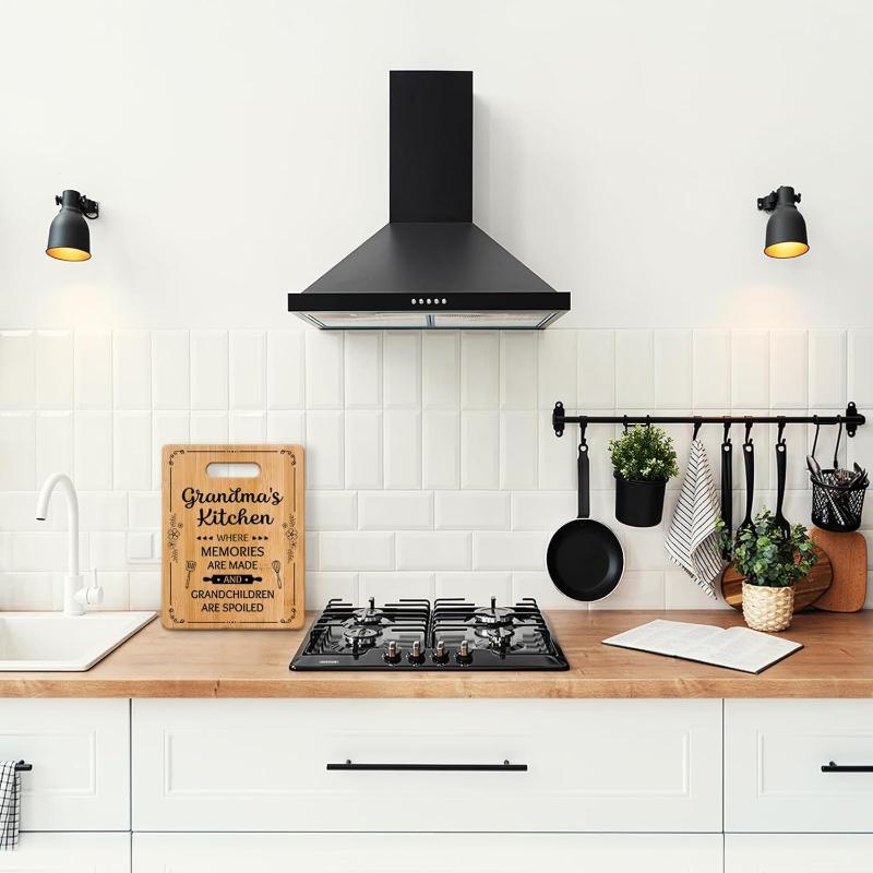 Nanmu Laser - Engraved Cutting Board, Custom Pattern with Handle, Kitchen Chopping Board Grandma Birthday Mothers Day Gifts From