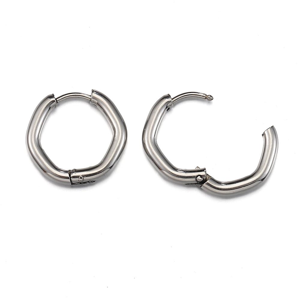 10 Stück Edelstahl Dickdraht Creolen Ohrringe Damen Herren Punk Hiphop Huggie Piercing Schmuckherstellung DIY Goldfarbe Accessoire