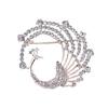 Peacock Brooch Pin Jewelry Elegant Bridal Breastpin for Backpack Scarf Shirt White