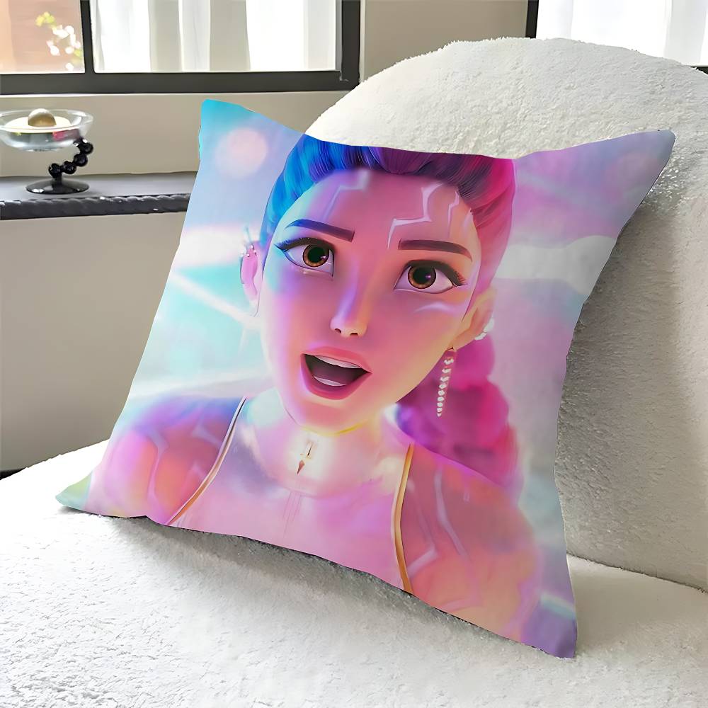 

KPop Demon Hunters Pillow Gift Home Office Decoration Pillow Bedroom Sofa Car Cushion CoverPillow Case 12x12Inch