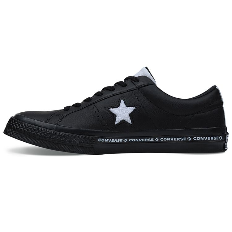 Converse One Star Color Block Splicing Non-Slip Wear-Resistant Low-Top Skate Shoes Unisex Sneaker Black White 159721C