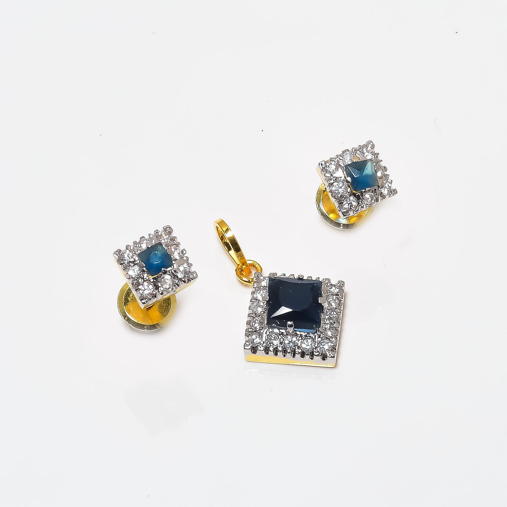 

Подвеска и серьги из белого топаза в двух тонах, рождественский подарочный комплект украшений Z5E72