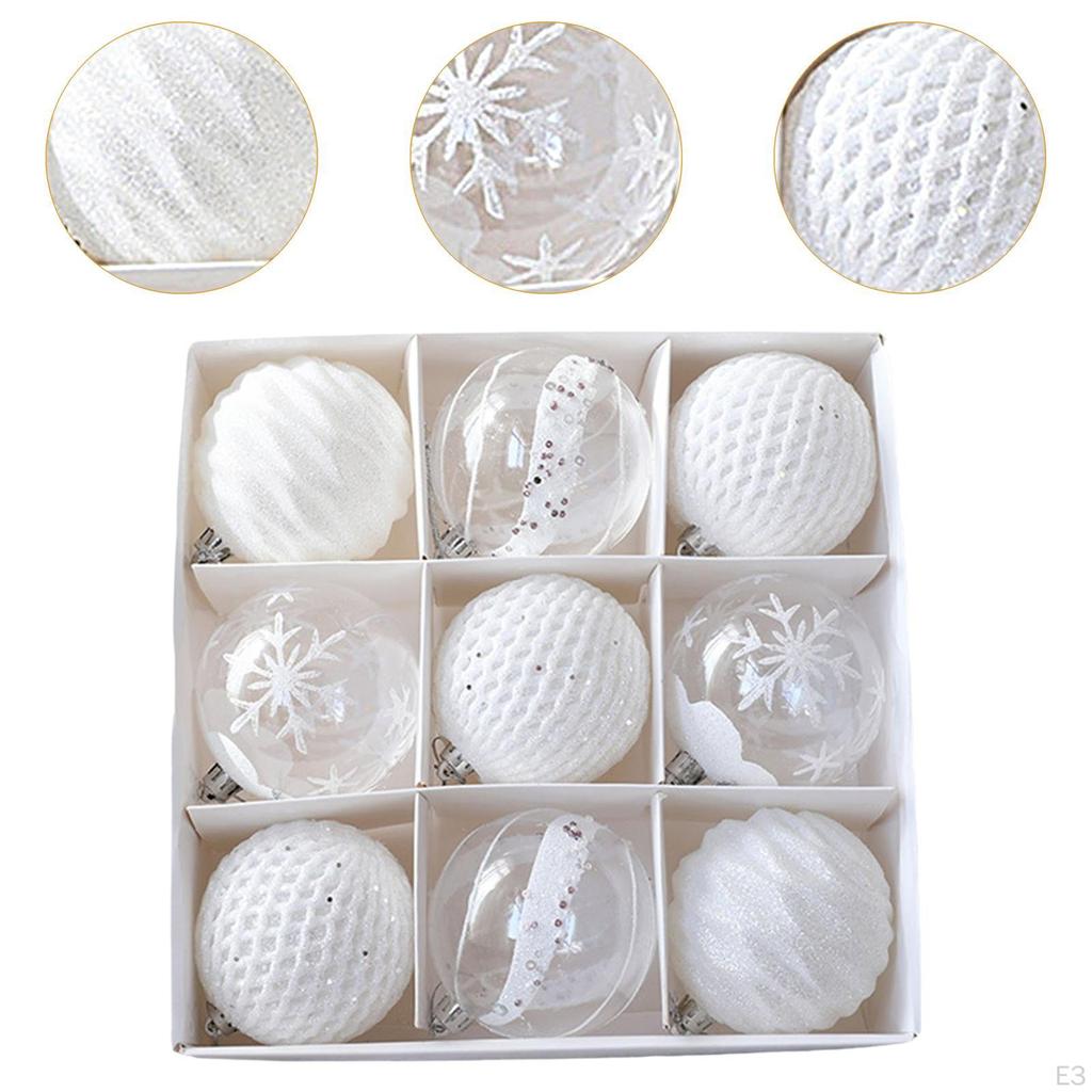 9 Count Christmas Ball Ornaments, 3.15 Inch Xmas Balls for Holiday Celebrations