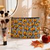 Retro Pumpkin Storage Halloween Makeup Bag, Scratch Resistant Durable Canvas Holiday Theme Stationery Bag Zipper Toiletry Pouch, for