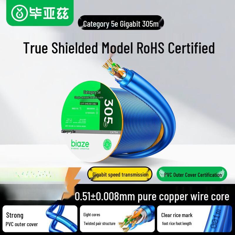 

BIAZE Cat5e Shielded Gigabit Ethernet Cable