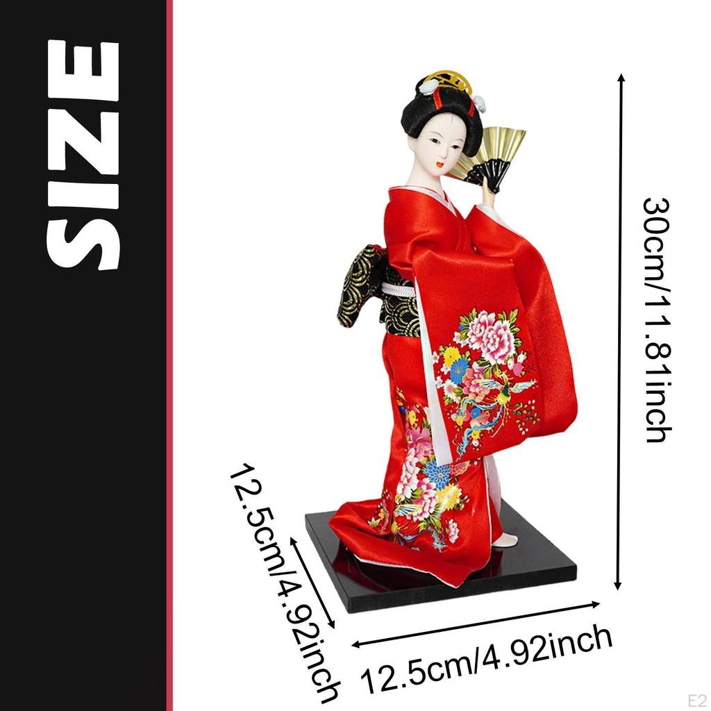 Japanese Geisha Kimono Doll Figurine Birthday Gift 12 inch Home Table Decoration Collectible