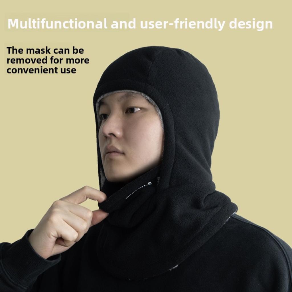 Men's and Women's Autumn and Winter Outdoor Cold Protection, Face and Neck Protection Integrated with Thick Velvet Riding Windproof Face Mask