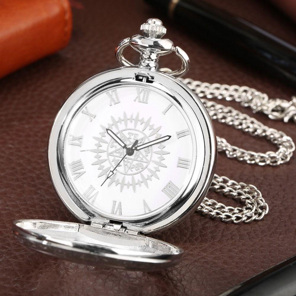 Quartz Movement Pocket Watch Steampunk Chain Watches Fashion Accessory Clock Necklace  Best Gift