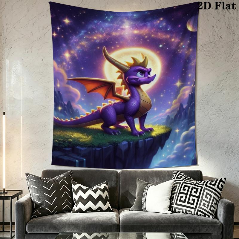 Spyro the Dragon Wall Tapestry Aesthetic Wall Hanging Printed Fabric Blanket Decorative Tapestries for Bedroom Living Room Home Decor