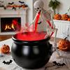 Dark Themed Tabletop Ornaments Halloween Witch Cauldron Fog Machine, Ultrasonic Mist Maker with Glowing LED, Spooky for Haunted House Party