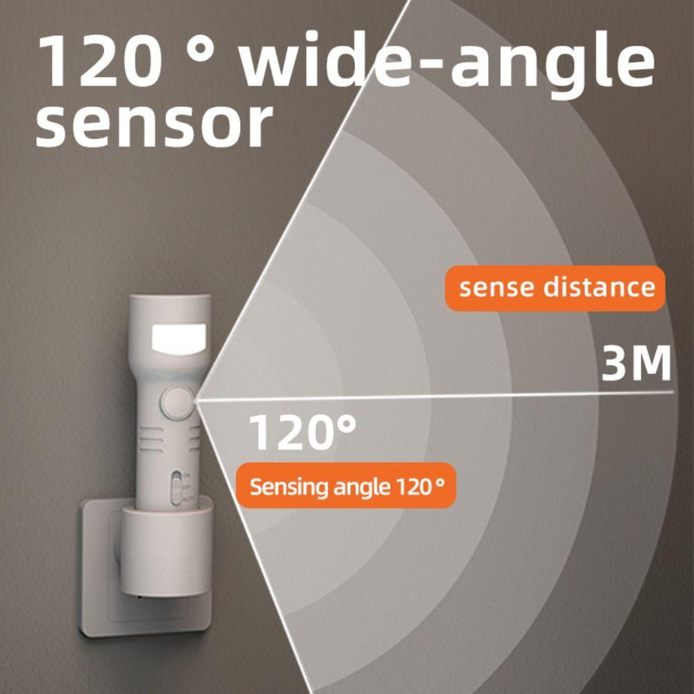 Auto Dim Portable Flashlight 4000K RGB LED Night Light Emergency Lighting  Reading Light