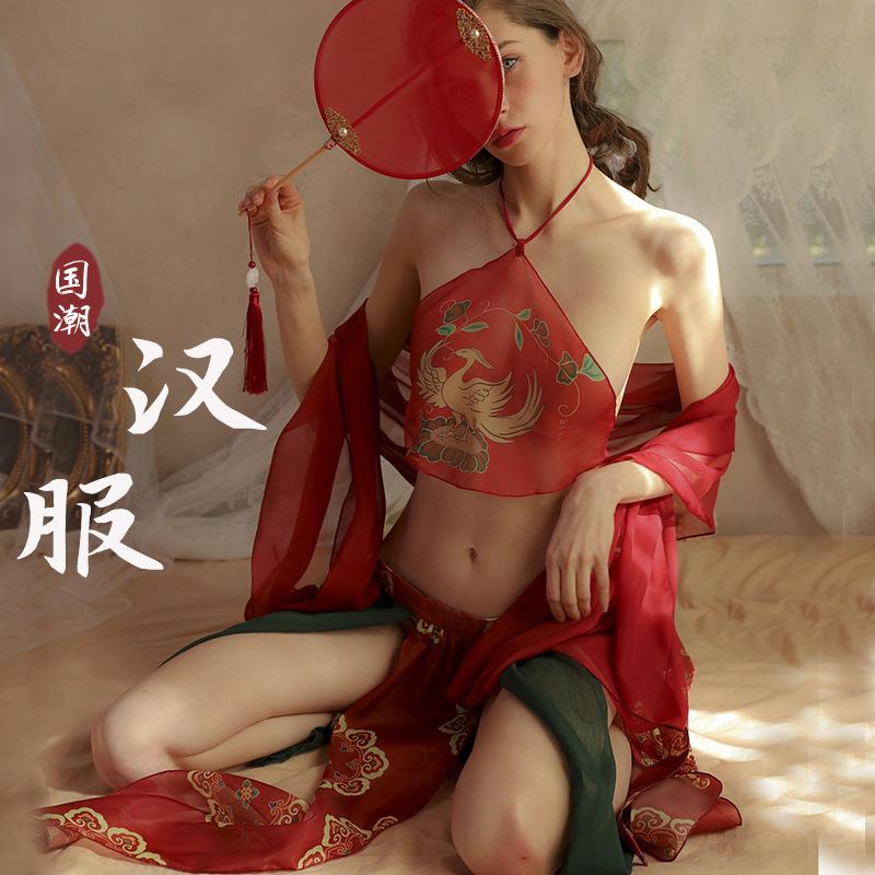 Sexy Hanfu Belly Pocket Pajamas Exotic National Tide Pajamas Antique Dunhuang Sex Underwear Uniform Feitianfeng Women's Suit