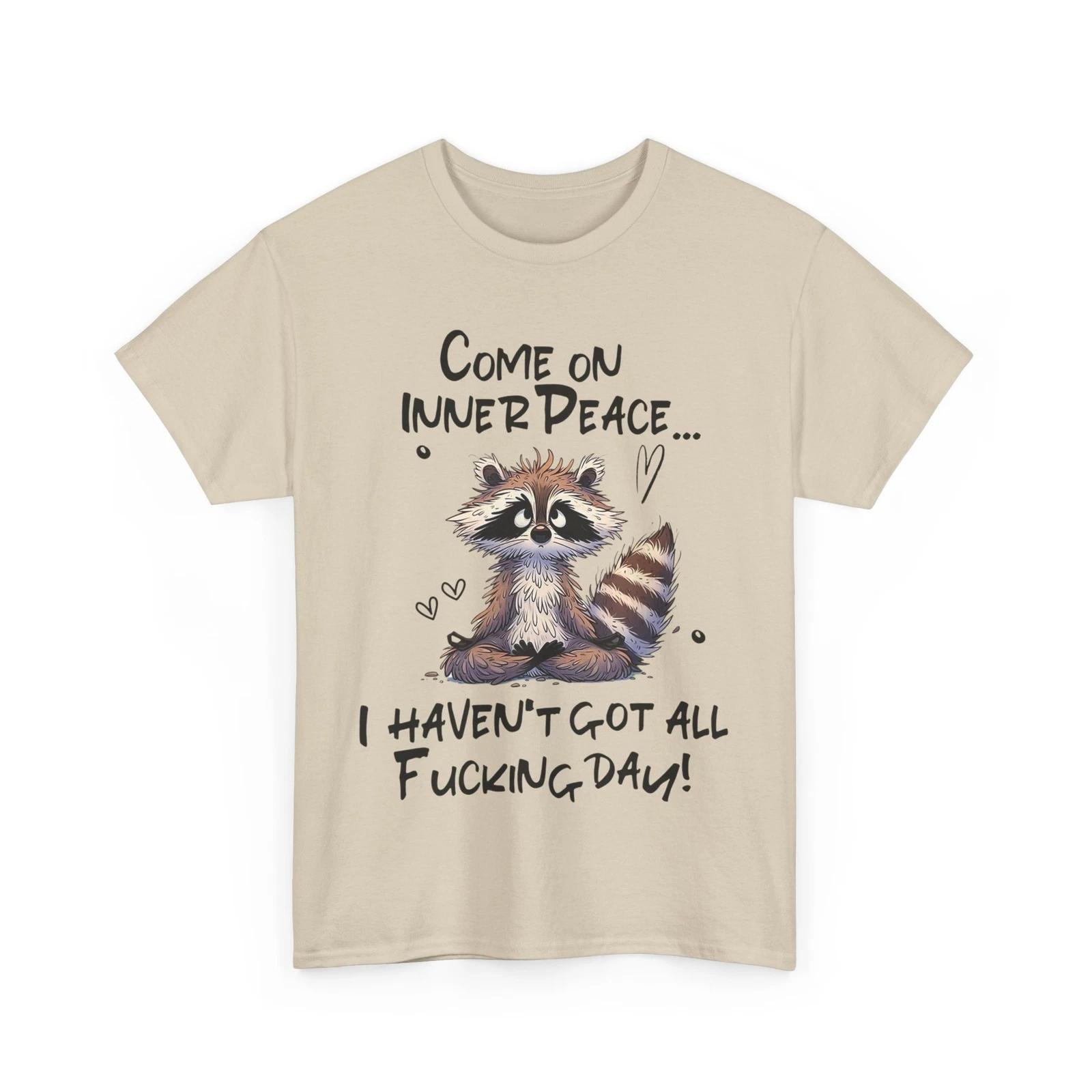 Raccoon Come On Inner Peace I Don t Have All F**king Day T-Shirt 4XL