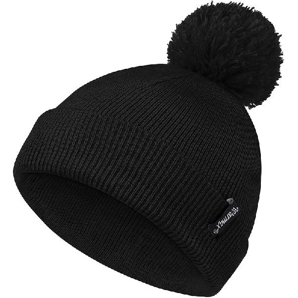 Zando Toddler Winter Hat & Pom Pom Beanie, Double Layer Knit Cap for Boys & Girls 6-36 Months