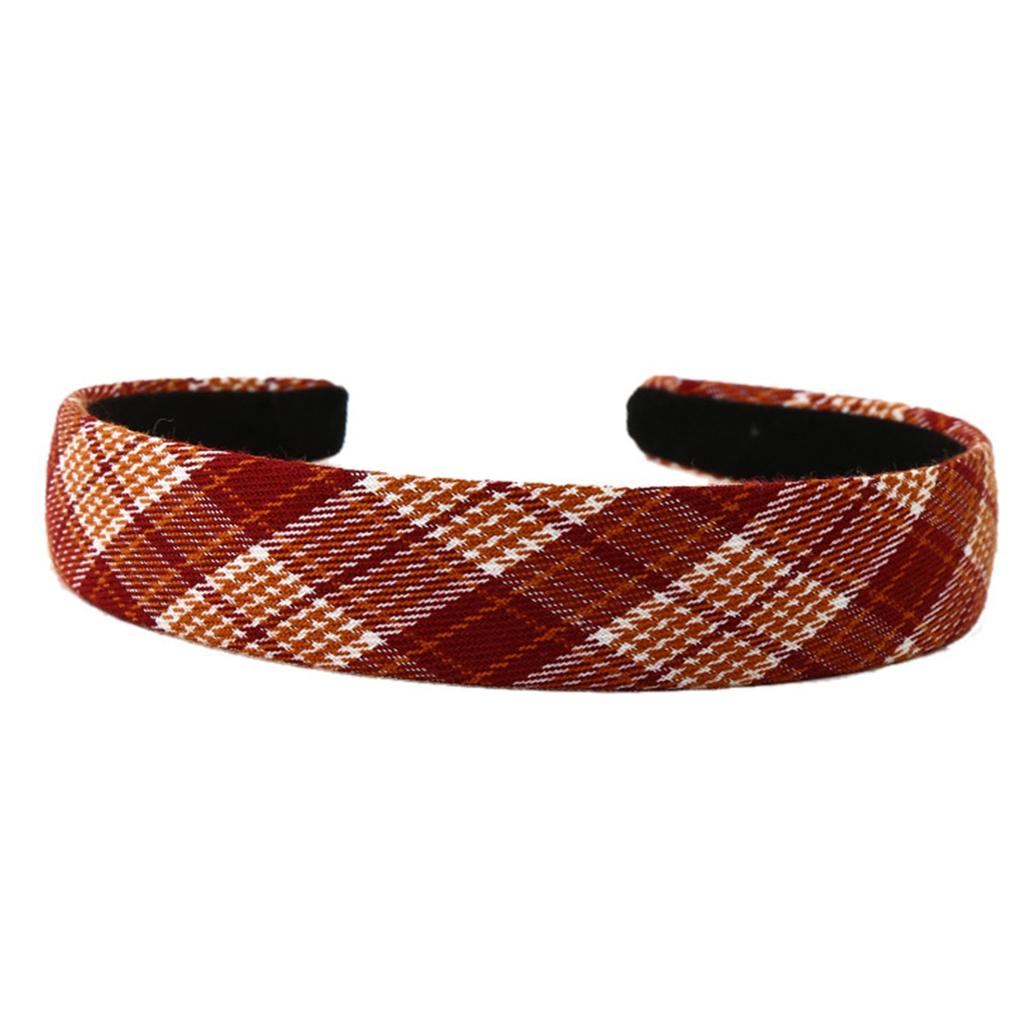 Classical Checkered Headband Breathable Fabric Wide Hairband Travel Friendly Hair Decoration for Adult Teens Daily Wear
