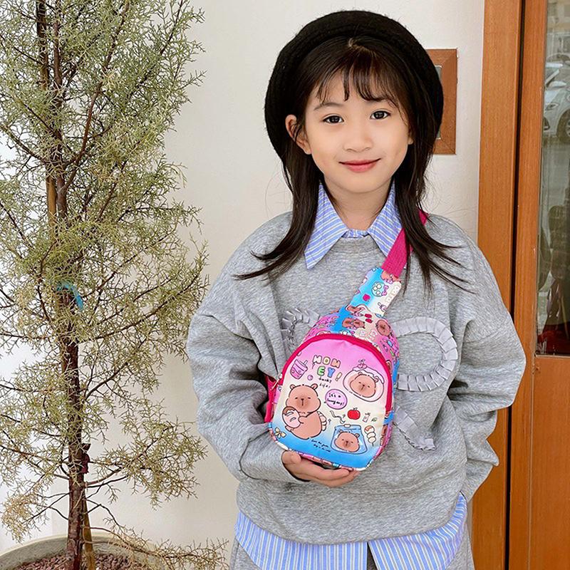 

Children S Capybara Crossbody Bag Multifunctional Backpack Capybara Chest Bag Home Decoration Shoulder Messenger Bag розовый