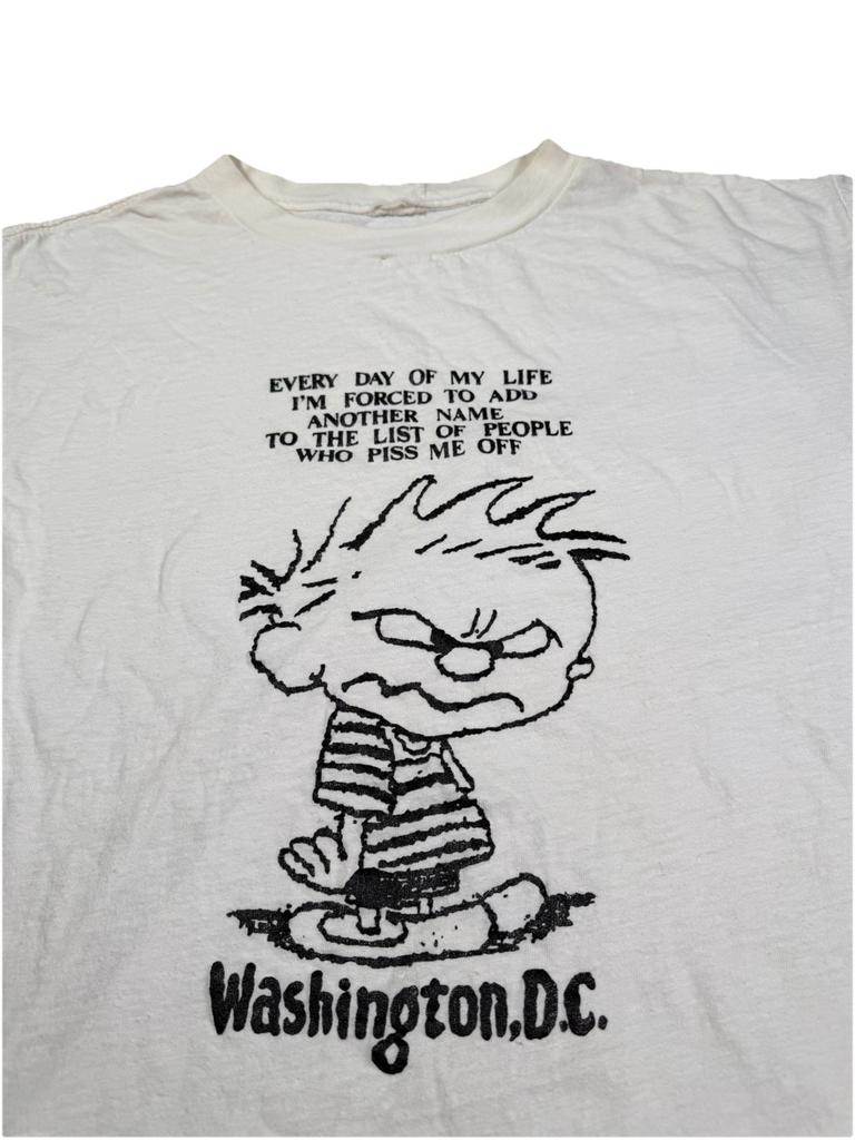 Vintage Calvin and Hobbs Graphic Shirt Single Stitch Washington DC Tee Medium