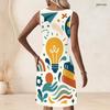 Plus Size Women Round Neck Sleeveless Tank Midi Dress Summer Casual Soft Outfit