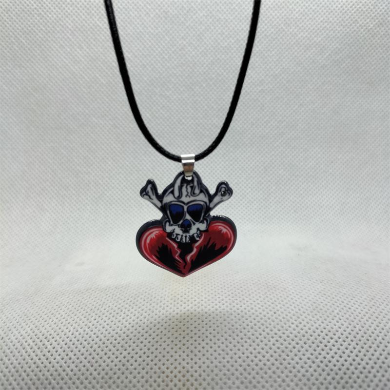 Acrylic Bat Pendant Necklaces for Women Girl Minimalist Rope Chain Choker Halloween Animal Necklace Jewelry Collier