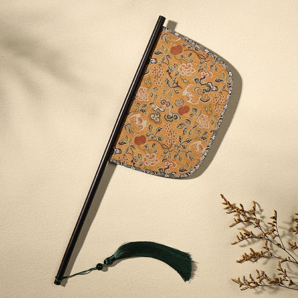Long Handle Chinese Style Fan Exquisite Decorative Fan Home Decoration Hand Held Fans  Summer