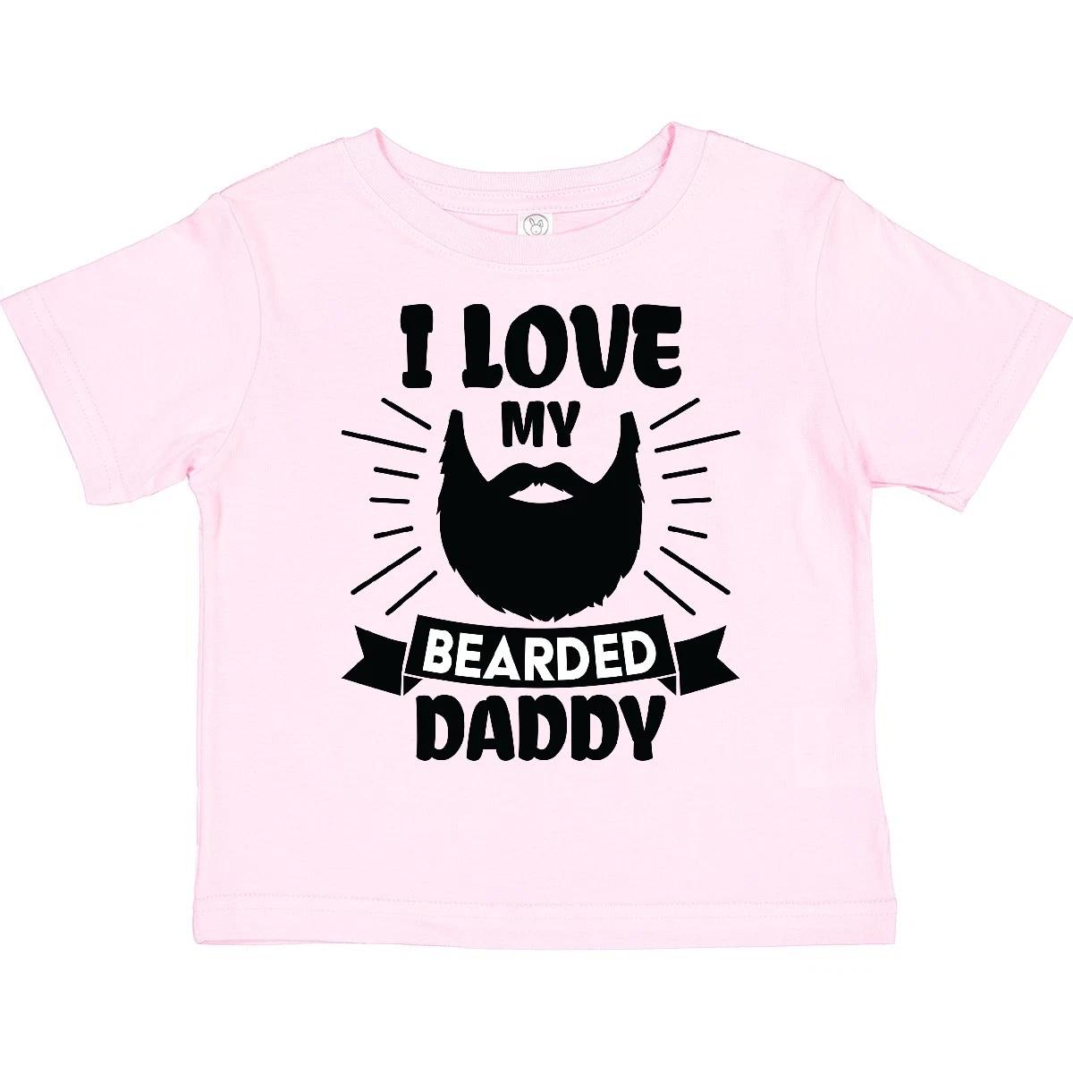Inktastic I Love My Bearded Daddy With Beard Silhouette Toddler T-Shirt Fathers 100