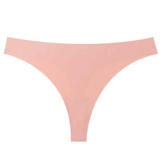 Women Seamless Thongs Breathable Quick Drying V-waisted No Show Panties Solid Color Stretch Ladies Ice Silk Brief Underwear Underpants