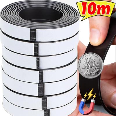 Magnetic Self Adhesive Tape Strong Cuttable Flexible Magnetic Strips DIY Photos Poster Fixed Rubber Magnets Home Office Supplies