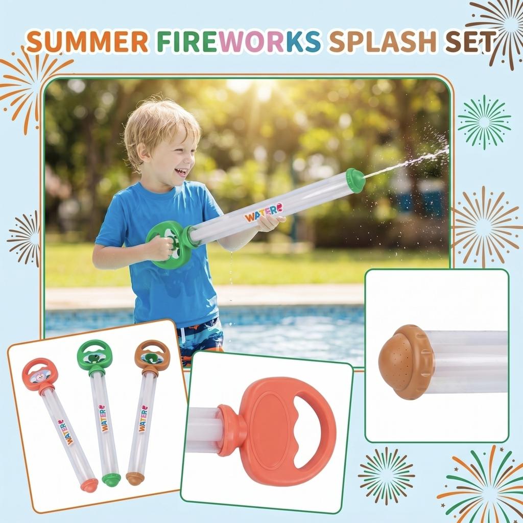 Children's Outdoor Water Toy For Water Fights, Pull-Type Fireworks- Water Sprayer