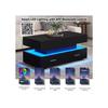 Table basse - MUVOE - 100x50cm - Éclairage LED - Commande APP Bluetooth - 2 tiroirs