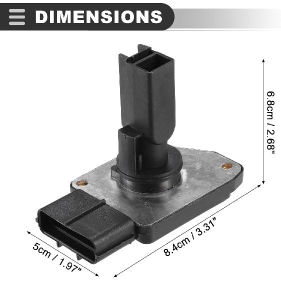 Motoforti MAF Sensor, MAF Mass Air Flow Sensor, for Ford F-150 1999-2003, Plastic, No.XL3F-12B579-BA/XL3F12B579BA, Black