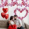 Valentines Day Red Pink Metallic Garland Valentine'S Day Decor For Home Indoor Outdoor Wedding Hanging Decoration Prop