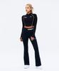 Mihag Track Logo Crop Half-Zip Long Sleeve (Black)