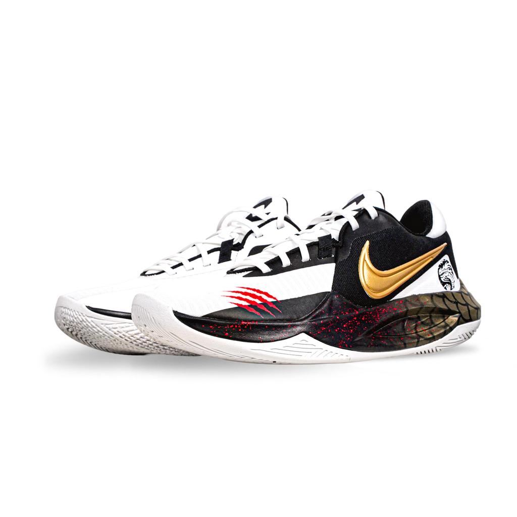 Nike Precision 6 Slip Resistant Abrasion Resistant Low top Basketball Shoes Men's Black Gold DD9535-007(Team71-)