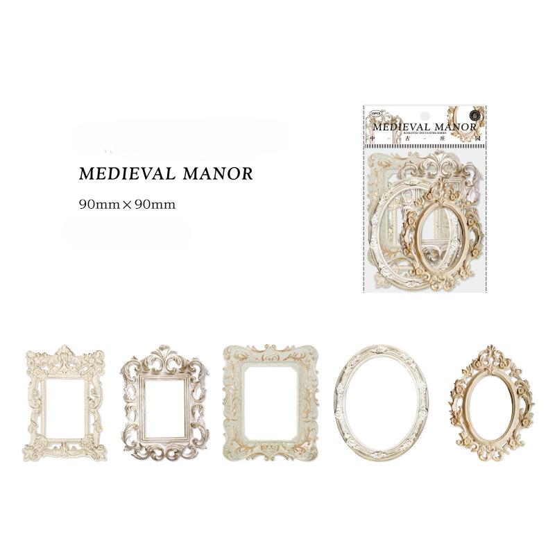 10 Teile/paket Hohl Geprägte Foto Rahmen Material Papier Junk Journal Planer Scrapbooking Vintage Dekorative DIY Handwerk Karton