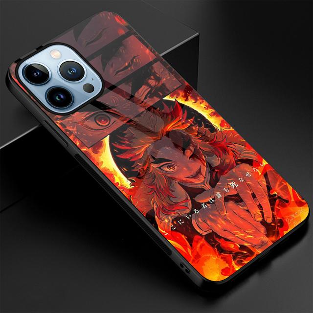

Чехол для телефона Demon Slayer для Iphone 14 13 11 12 Pro Max Mini Xs Xr X 7 8 6s Plus Se 2022, роскошный бампер, крышка из закаленного стекла For iPhone 14 Pro