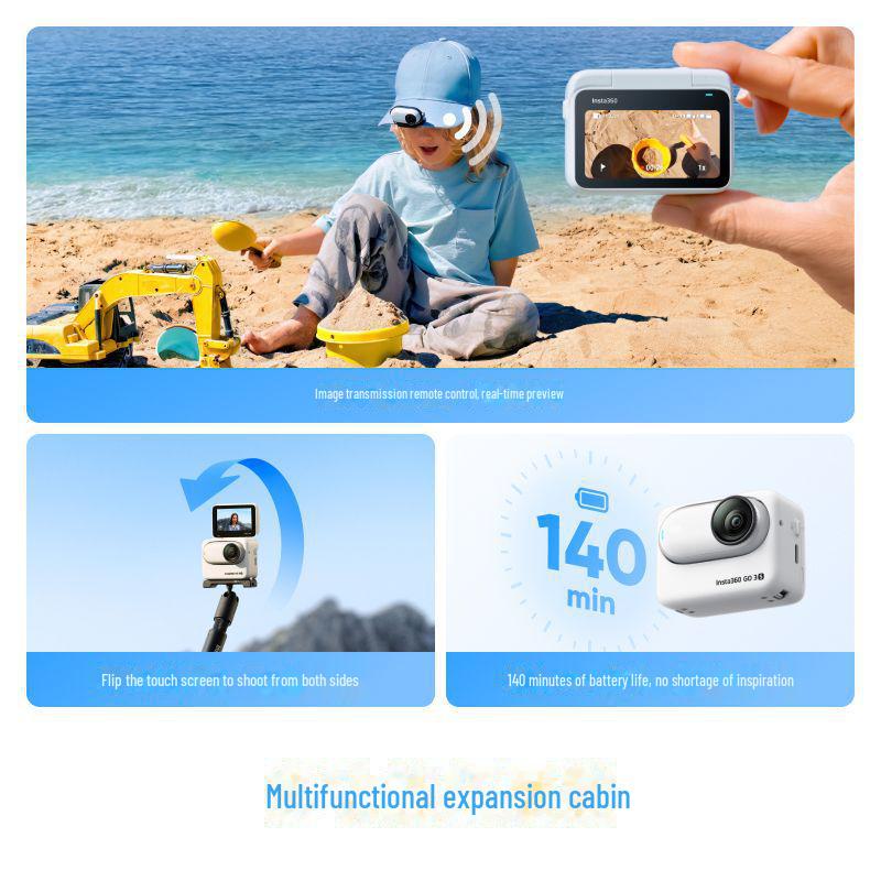 Insta360 GO 3S 4K Başparmak Kamerası: Vlogging, Bisiklet Sürme, Spor ve Evcil Hayvan Maceraları İçin İdeal