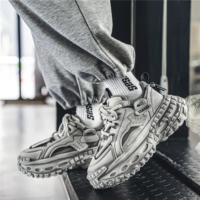 Pánské platformové tenisky Vintage design Skateboardové Ležérní Outdoorové Tenisové Běžecké Sportovní Boty Streetový Styl Šněrovací Tenisky 39-44