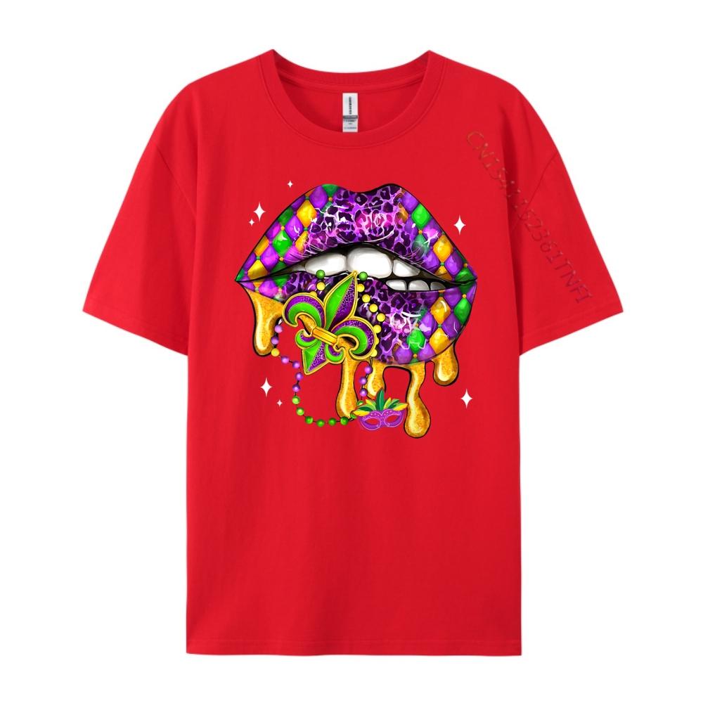 Mardi Gras Lip Women Costume Funny for Women Girl Funny T Shirts Men Original Mens TShirts Normal S