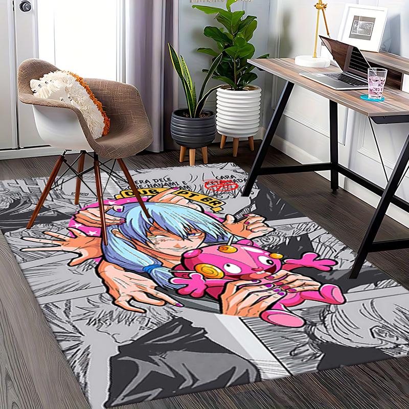 1pc Anime Cartoon Design Chair Mat - DUB PT BR - Office Desk Rug for Home Decor, Gaming Room, Bedroom, Living Room - Non-Slip Carpet Suitable for All