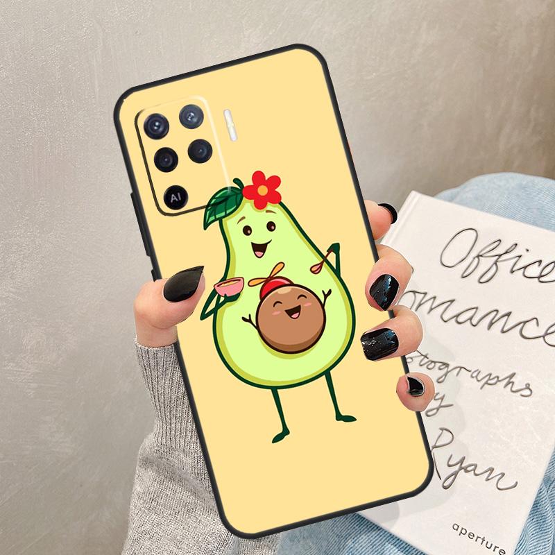 Cute Avocado Case For Oppo A78 A98 A18 A38 A58 A60 A80 A40 A77 A57 A17 A74 A54 A94 A96 A76 A16 A15 A5 Pro