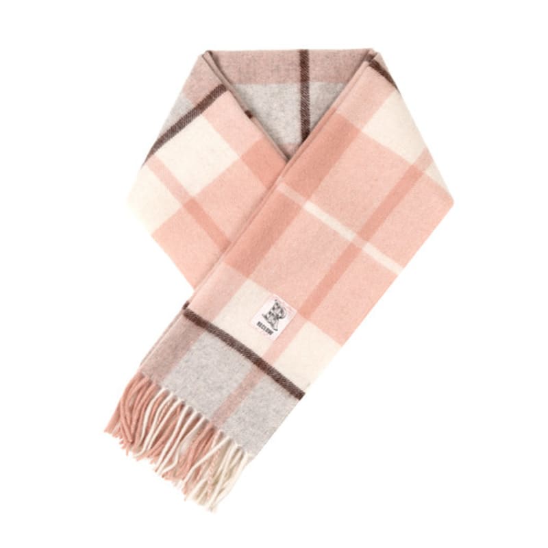 RECLOW RECLOW LAND 100% Cashmere Check Muffler Pink