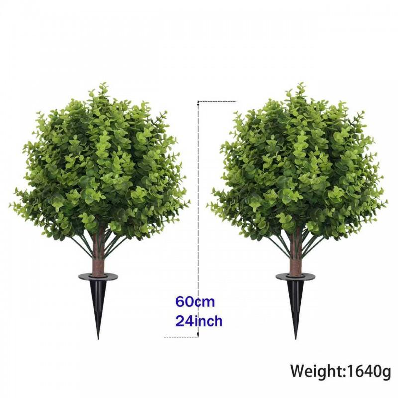 Artificial Boxwood Topiary Ball Outdoor Garden Decor Ground Stake Plant Patio Yard Home Landscaping