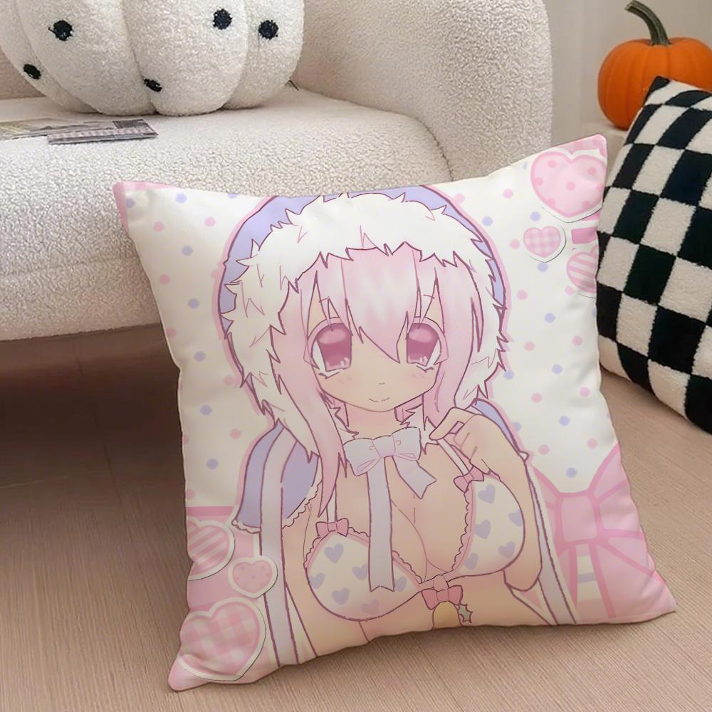 Cute Vibrant Japanese Idol SSuper Sonico Cushion Cover Throw Pillow Cover Hidden Button Durable Polyester Chair Cushion